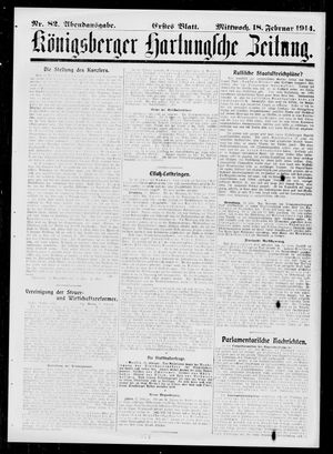 Königsberger Hartungsche Zeitung vom 18.02.1914