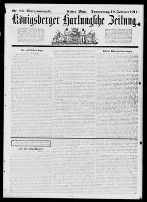 Königsberger Hartungsche Zeitung vom 19.02.1914