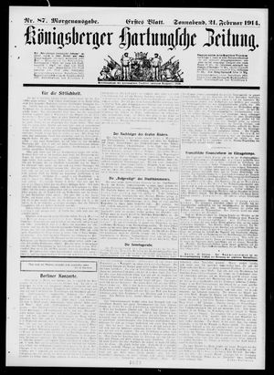 Königsberger Hartungsche Zeitung vom 21.02.1914
