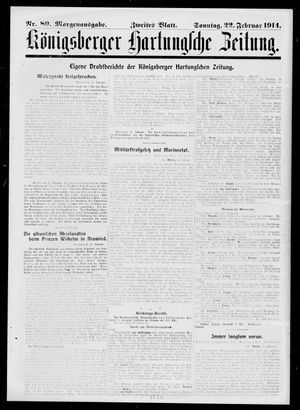 Königsberger Hartungsche Zeitung on Feb 22, 1914