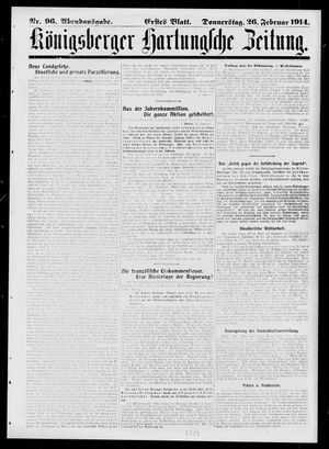 Königsberger Hartungsche Zeitung vom 26.02.1914