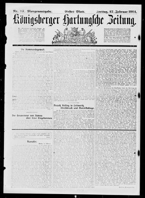 Königsberger Hartungsche Zeitung vom 27.02.1914