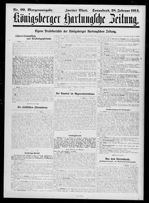 Königsberger Hartungsche Zeitung vom 28.02.1914