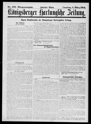Königsberger Hartungsche Zeitung vom 03.03.1914