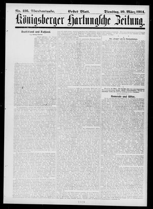 Königsberger Hartungsche Zeitung vom 10.03.1914