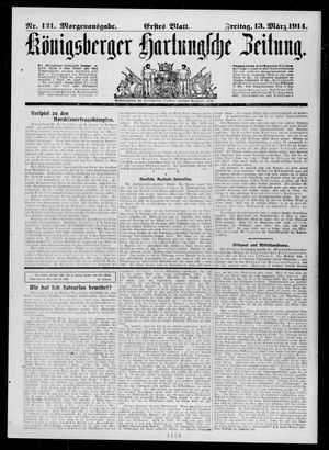 Königsberger Hartungsche Zeitung on Mar 13, 1914
