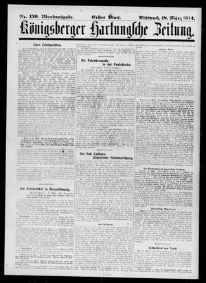 Königsberger Hartungsche Zeitung vom 18.03.1914