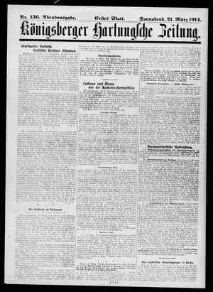 Königsberger Hartungsche Zeitung vom 21.03.1914