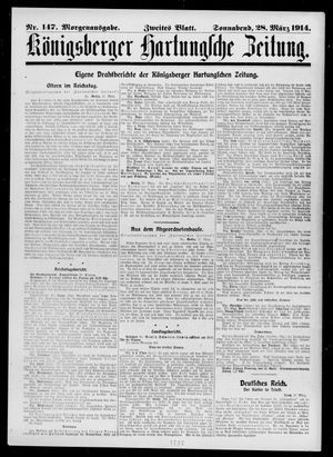 Königsberger Hartungsche Zeitung vom 28.03.1914