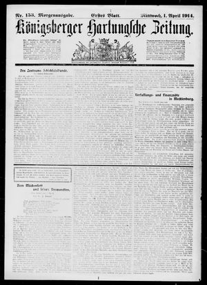 Königsberger Hartungsche Zeitung on Apr 1, 1914