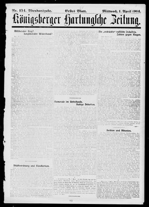 Königsberger Hartungsche Zeitung vom 01.04.1914