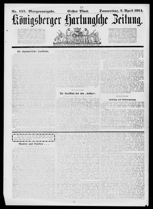 Königsberger Hartungsche Zeitung on Apr 2, 1914