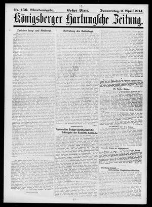 Königsberger Hartungsche Zeitung vom 02.04.1914