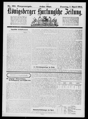 Königsberger Hartungsche Zeitung vom 07.04.1914