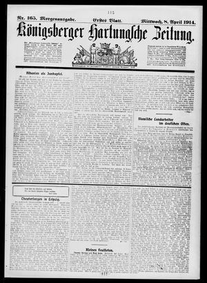 Königsberger Hartungsche Zeitung vom 08.04.1914