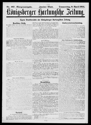 Königsberger Hartungsche Zeitung vom 09.04.1914