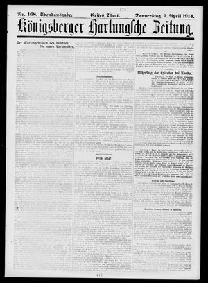 Königsberger Hartungsche Zeitung vom 09.04.1914