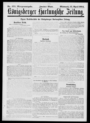 Königsberger Hartungsche Zeitung on Apr 15, 1914