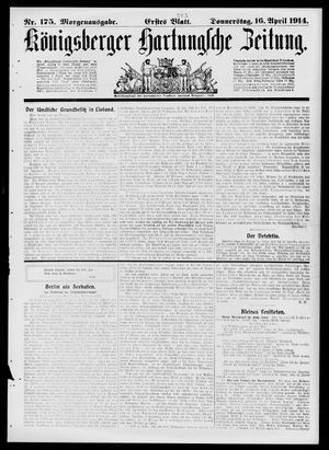 Königsberger Hartungsche Zeitung on Apr 16, 1914
