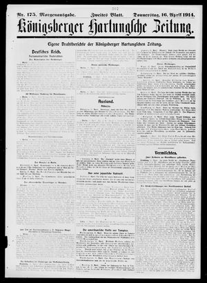 Königsberger Hartungsche Zeitung vom 16.04.1914