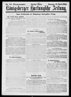 Königsberger Hartungsche Zeitung vom 19.04.1914