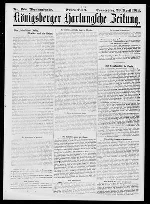 Königsberger Hartungsche Zeitung vom 23.04.1914