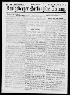 Königsberger Hartungsche Zeitung vom 24.04.1914