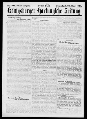 Königsberger Hartungsche Zeitung vom 25.04.1914