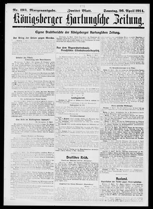 Königsberger Hartungsche Zeitung vom 26.04.1914