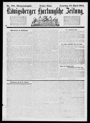 Königsberger Hartungsche Zeitung on Apr 28, 1914