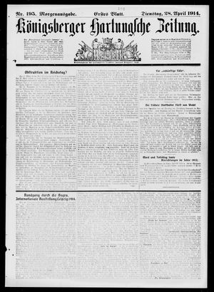 Königsberger Hartungsche Zeitung vom 28.04.1914