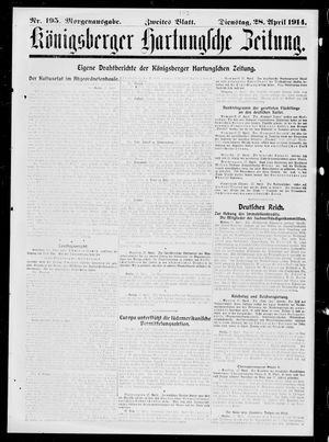 Königsberger Hartungsche Zeitung vom 28.04.1914