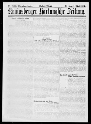 Königsberger Hartungsche Zeitung vom 01.05.1914