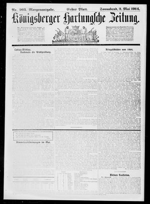 Königsberger Hartungsche Zeitung vom 02.05.1914