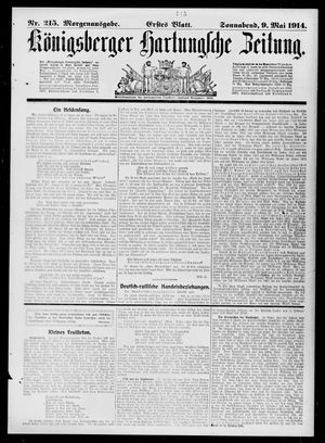 Königsberger Hartungsche Zeitung on May 9, 1914