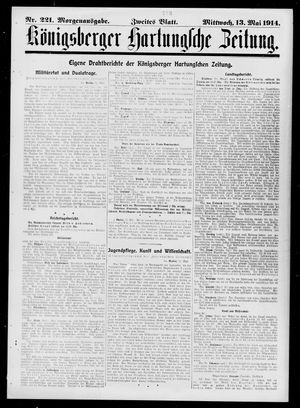 Königsberger Hartungsche Zeitung vom 13.05.1914