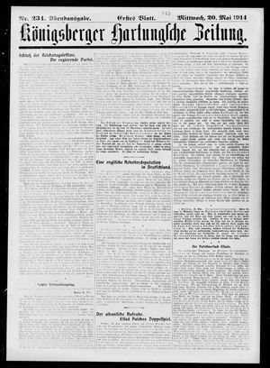 Königsberger Hartungsche Zeitung on May 20, 1914