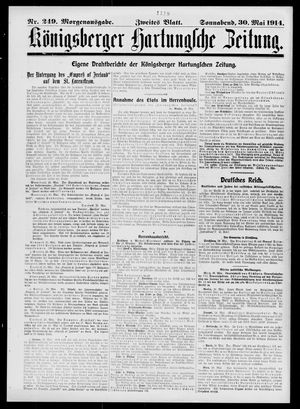 Königsberger Hartungsche Zeitung vom 30.05.1914