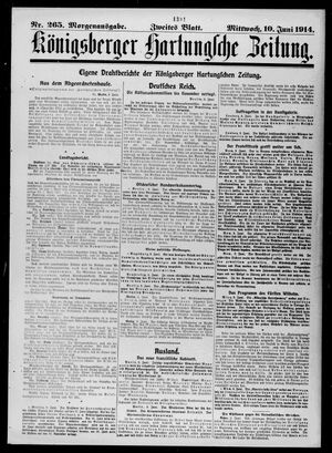 Königsberger Hartungsche Zeitung on Jun 10, 1914