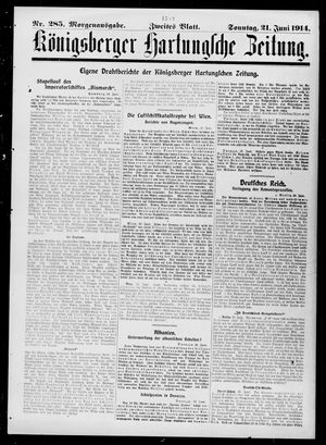 Königsberger Hartungsche Zeitung vom 21.06.1914