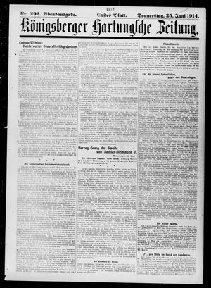 Königsberger Hartungsche Zeitung vom 25.06.1914