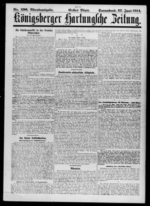 Königsberger Hartungsche Zeitung vom 27.06.1914