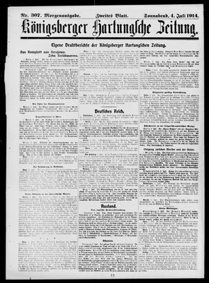 Königsberger Hartungsche Zeitung on Jul 4, 1914