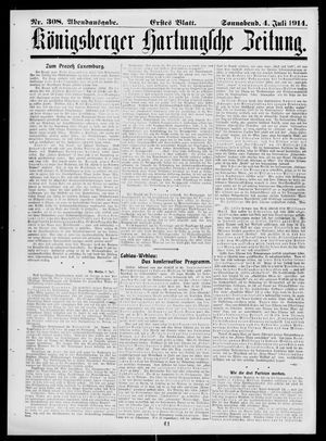 Königsberger Hartungsche Zeitung vom 04.07.1914