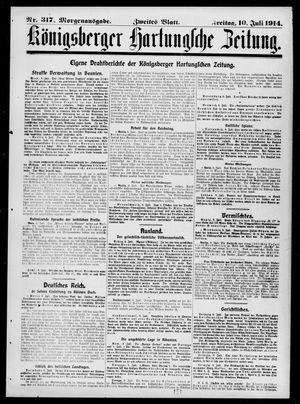 Königsberger Hartungsche Zeitung on Jul 10, 1914