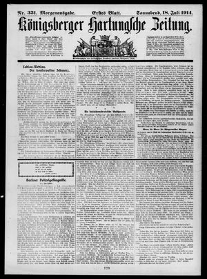 Königsberger Hartungsche Zeitung vom 18.07.1914