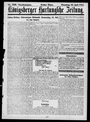 Königsberger Hartungsche Zeitung vom 21.07.1914