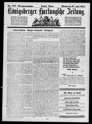 Königsberger Hartungsche Zeitung vom 22.07.1914