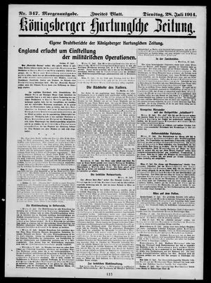 Königsberger Hartungsche Zeitung on Jul 28, 1914