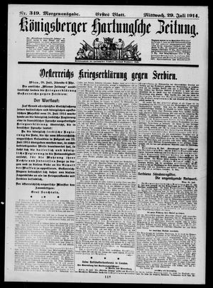 Königsberger Hartungsche Zeitung vom 29.07.1914